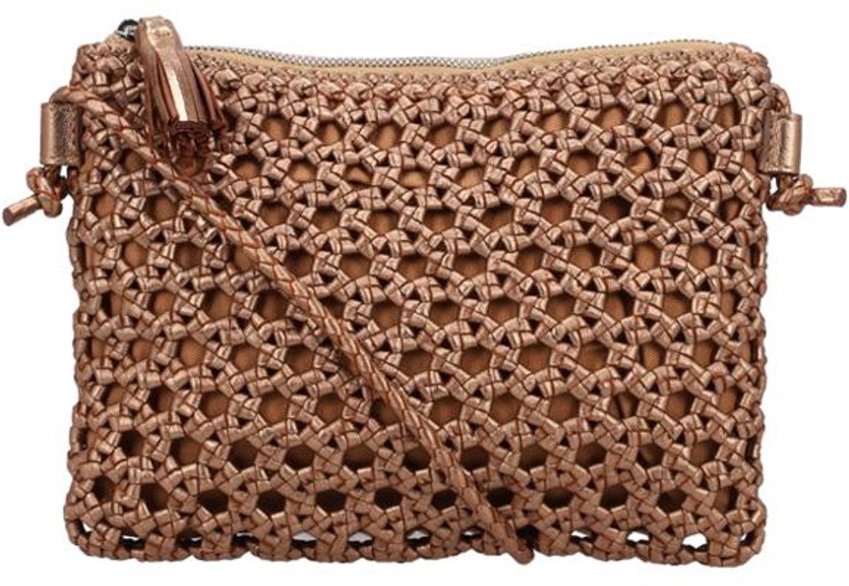 Allan K Waikiki Hexa Crossbodytas Kleine Dames - Leer - Brons