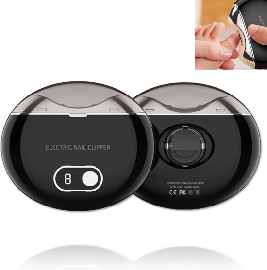 OIMG Elektrische nagelknipper - Met digitaal display - met LED - Stil - Automatische Nagelknipper - USB Oplaadbaar - Nagelverzorging - Geschikt voor vingers en tenen - Snelheid instelbaar - voor Baby/senioren/Volwassenen - zwart van Merkloos — afbeelding 2