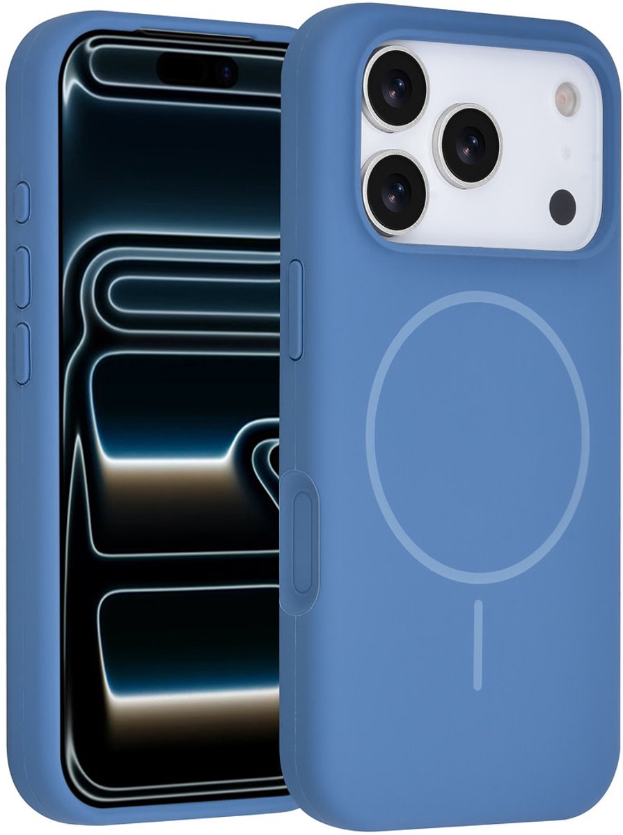 TUNIQ telefoonhoesje voor Apple iPhone 17 Pro - MagSafe siliconen backcover - Blauw