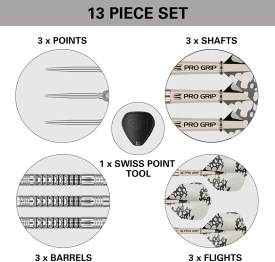 Target Darts EXO Edition 90% Tungsten Steel Tip Darts Set 23G Barrel 03 met Swiss Point Technologie en Pro Grip Shafts - Professionele Dartpijlen met Levenslange Garantie van Merkloos — afbeelding 4