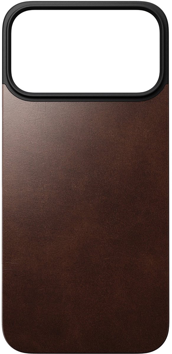 Nomad Horween Lederen Back iPhone 17 Pro Max – Horween Leer uit de VS – Ontwikkelt Robuuste Patina – Compatibel met MagSafe & Qi2 Opladen - Bruin