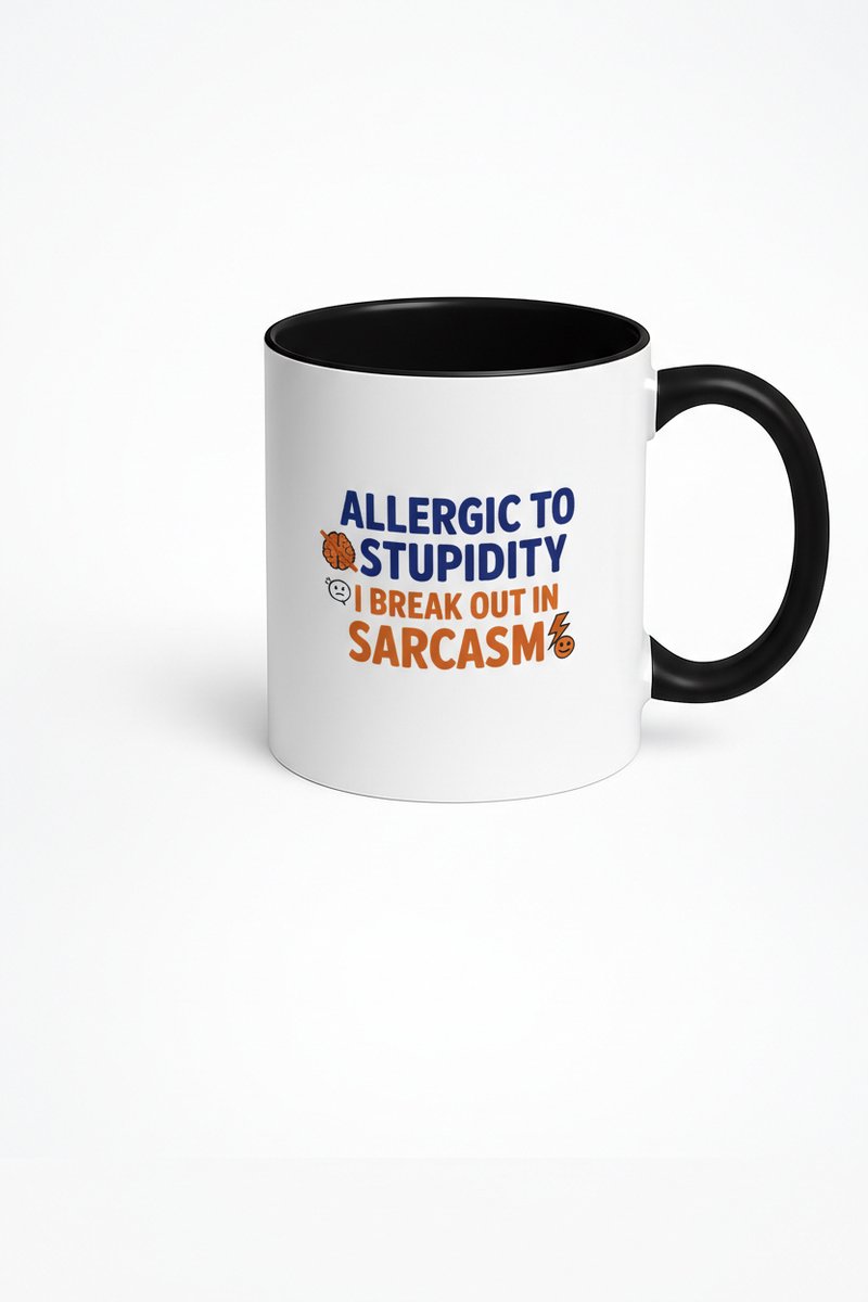 Allergic to Stupidity Mok - Grappige Koffiemok voor Sarcasme Liefhebbers