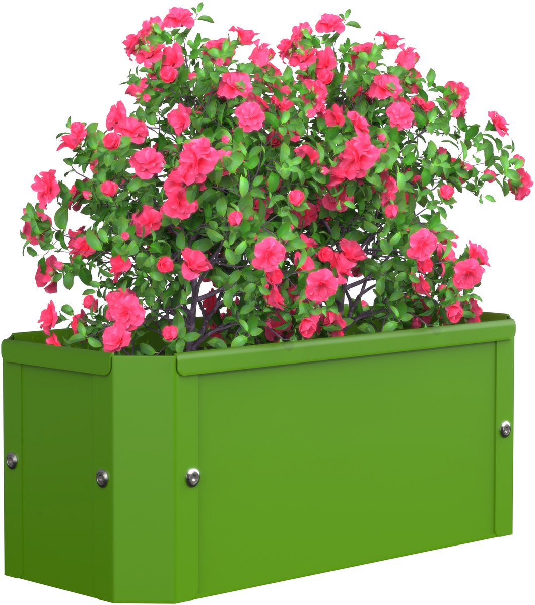 VCM Metall Hochbeet 39x18x16 cm, rechteckiger Pflanzkasten für Balkon Terrasse Garten, Blumenkasten mit und ohne Boden nutzbar, Balora S