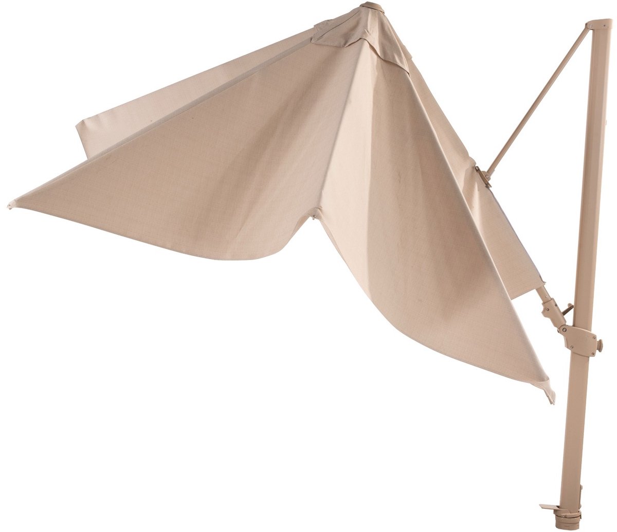 4 Seasons Outdoor Siesta Premium parasol déporté 300 x 300 cm avec pied et housse - latte
