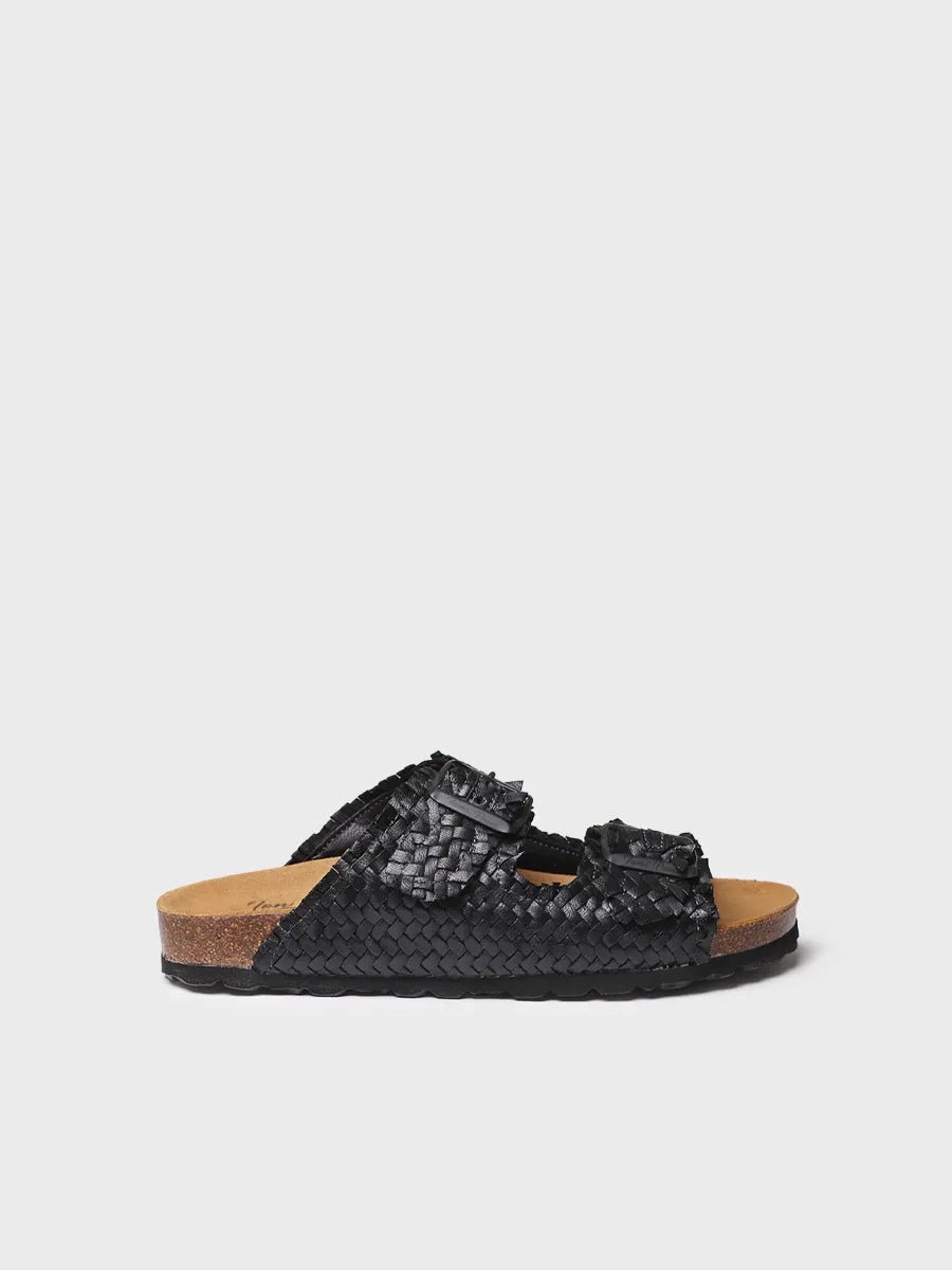 Damessandaal met BIO-stijl gespen GUAM-TE Zwart