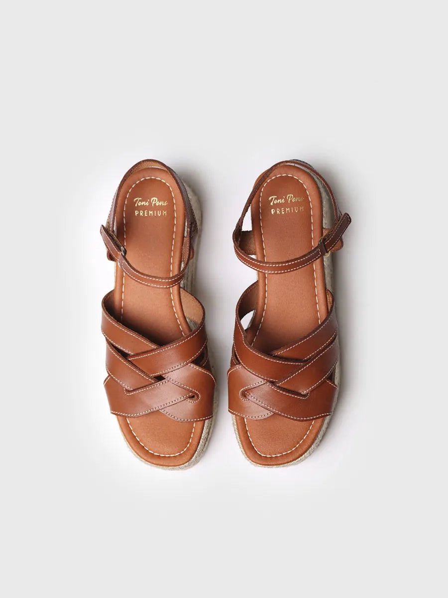 Gouden platform sandaal | CRISTINA