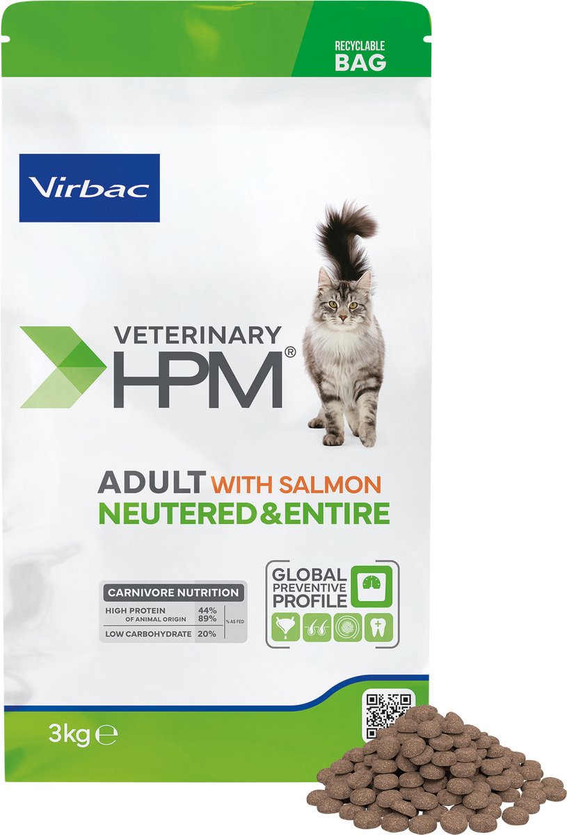 Virbac HPM adult cat neutered/entire salmon  3KG