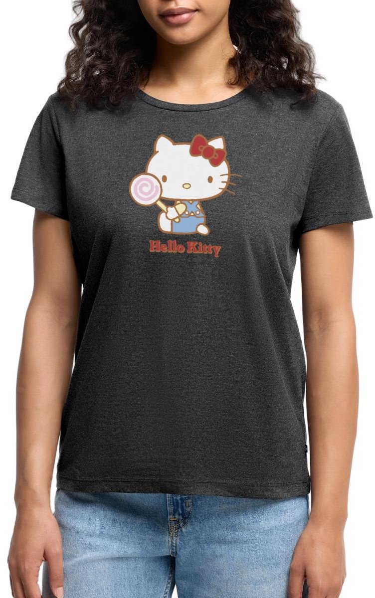 Hello Kitty Met Een Lollipop Premium T Shirt Dames