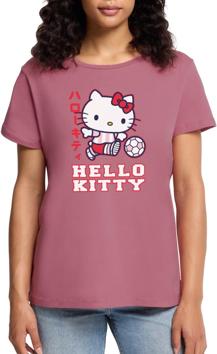 Hello Kitty Speelt Voetbal Premium T Shirt Dames