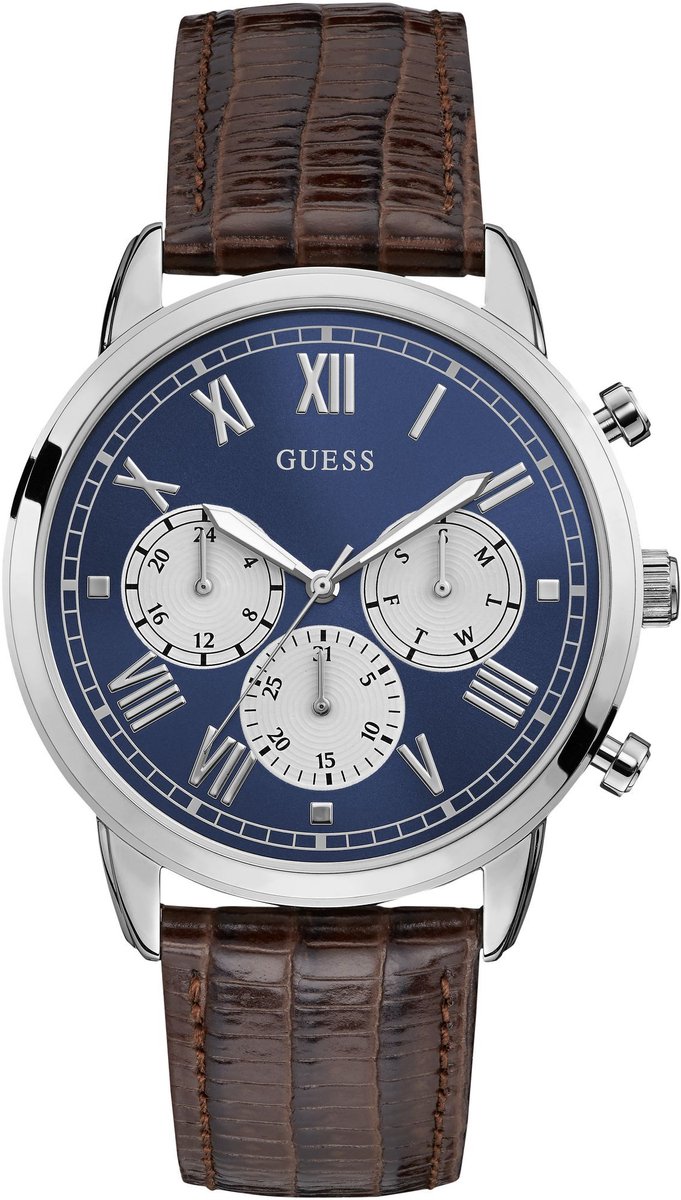 Guess Hendrix Quartz Analoog Horloge Goudkleurig Case: 100% Stainless Steel | Armband: 100% Genuine Leather 44 mm U1261G1M