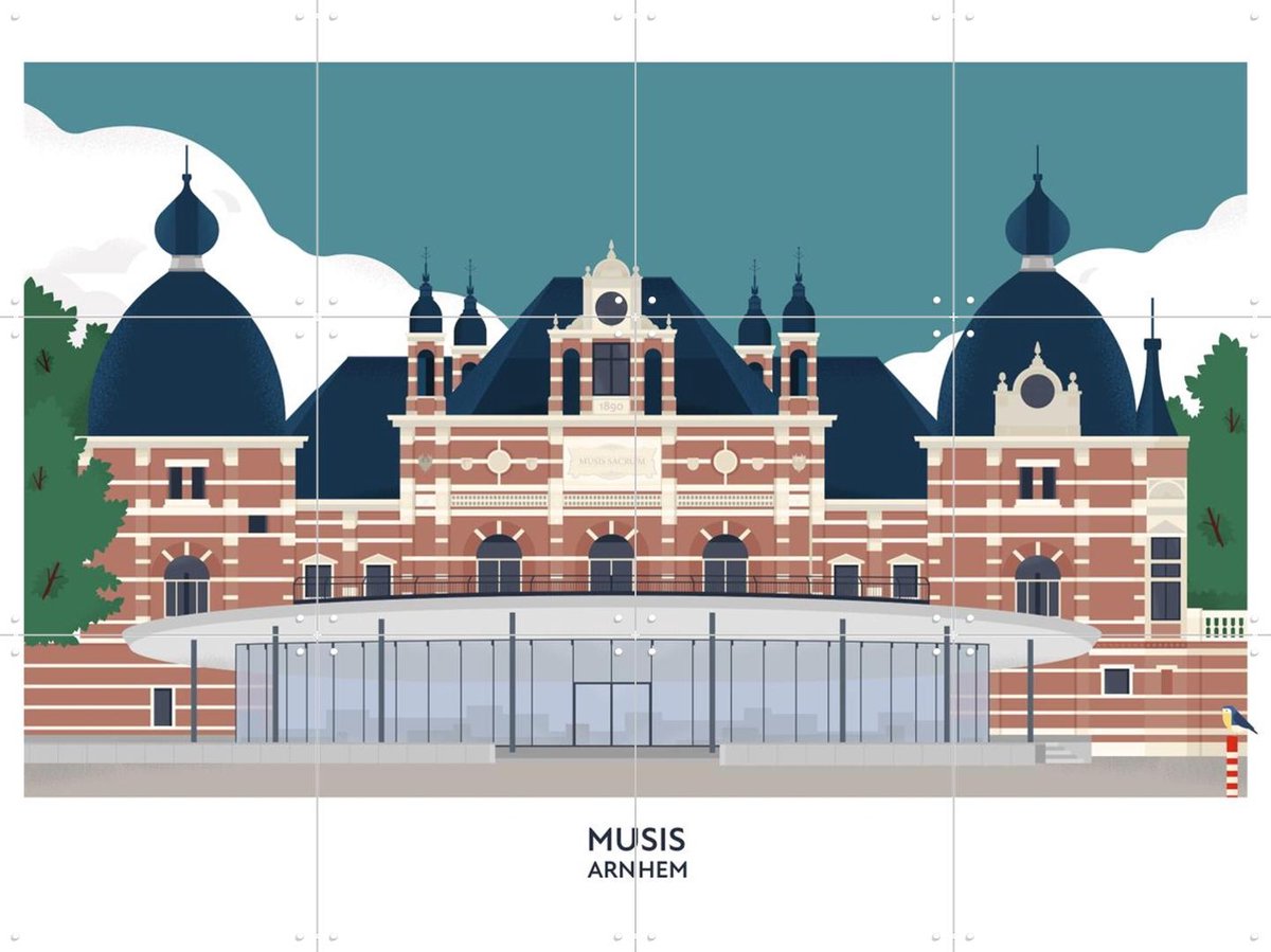 IXXI Musis, Studio Kars + Boom & Design Podium Nijmegen - 80 x 60 cm - Gratis ophangtool - Grote wanddecoratie en posters - Minimalisme, Illustraties