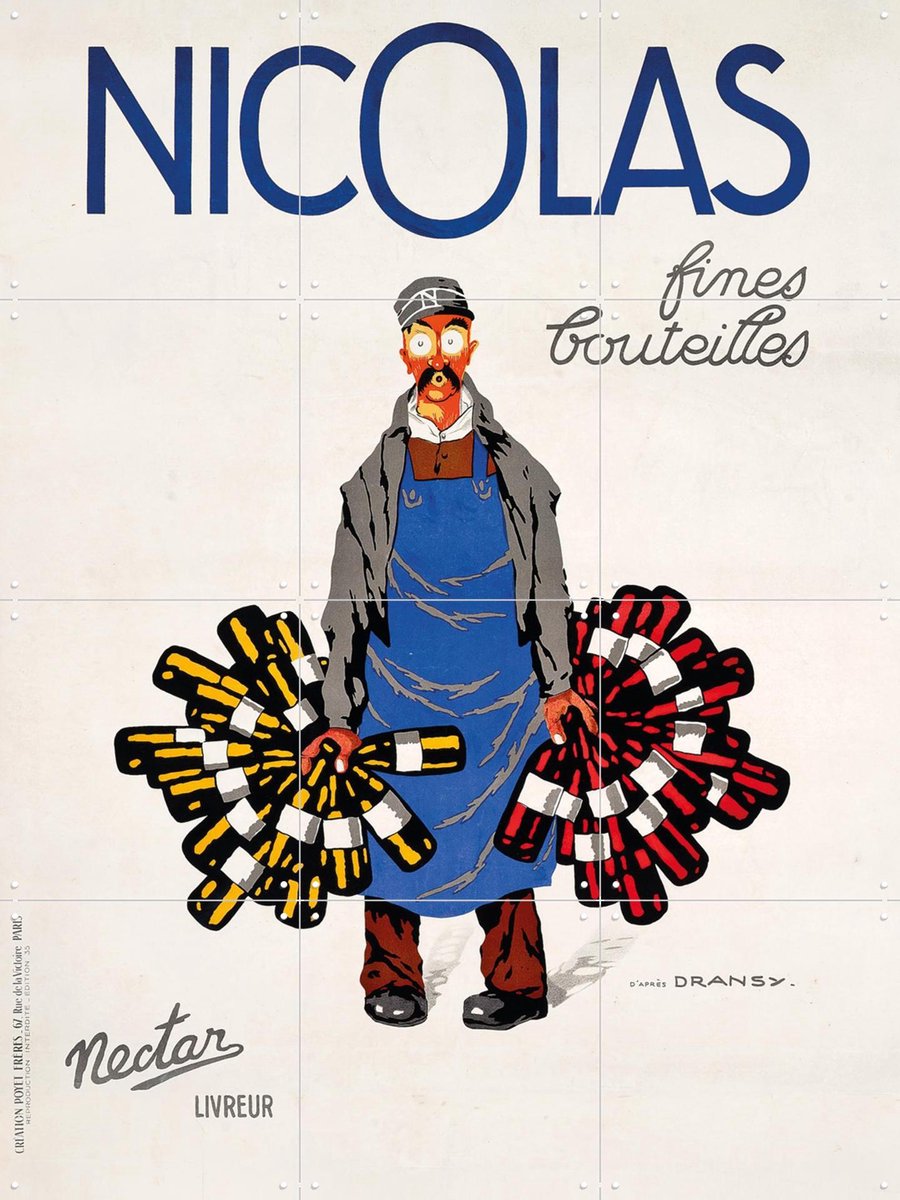 IXXI Nectar, Bridgeman Images - 60 x 80 cm - Gratis ophangtool - Grote wanddecoratie en posters - Illustraties, Speels, Art Deco, Vintage, Kleurrijk