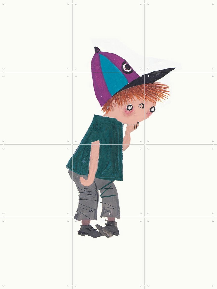 IXXI Jongen Pluk, Fiep Westendorp - 60 x 80 cm - Gratis ophangtool - Grote wanddecoratie en posters - Cartoonesk, Speels, Illustraties, Babykamer
