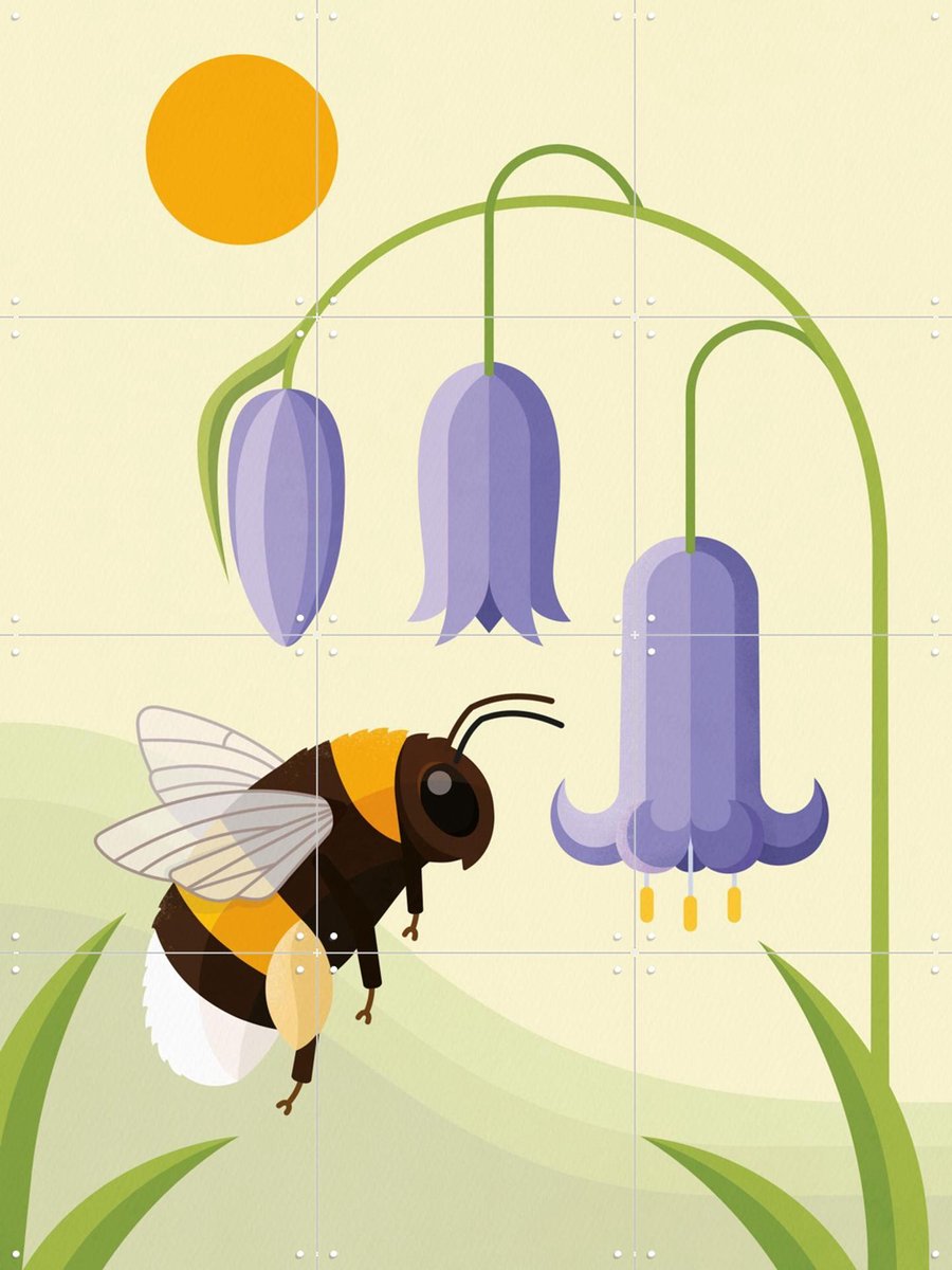 IXXI Tuinhommel, Elke Uijtewaal - 60 x 80 cm - Gratis ophangtool - Grote wanddecoratie en posters - Illustraties, Grafisch Ontwerp,