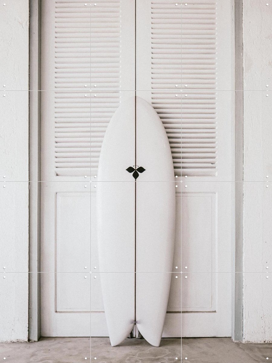 IXXI Surf Symmetry, Chris Abatzis - 60 x 80 cm - Gratis ophangtool - Grote wanddecoratie en posters - Minimalisme, Fotografie, Woonkamer, Zomer