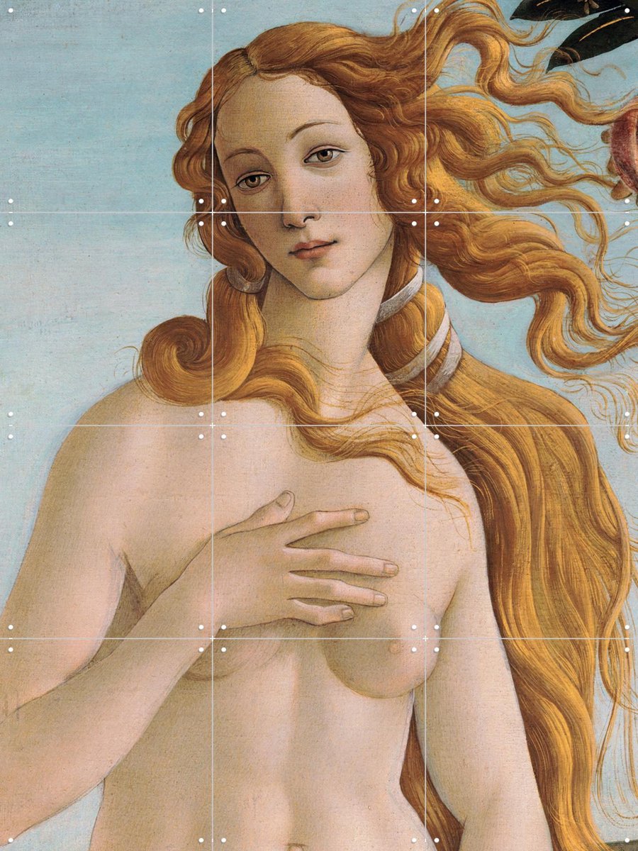 IXXI The Birth of Venus (detail), Sandro Botticelli & Bridgeman Images - 60 x 80 cm - Gratis ophangtool - Grote wanddecoratie en posters - Olieverf