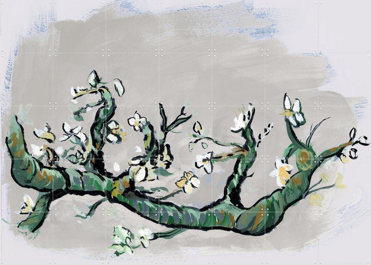 IXXI Almond Blossom III, Green Barn Studio & Van Gogh 21st Century - 140 x 100 cm - Gratis ophangtool - Grote wanddecoratie en posters - Digitale
