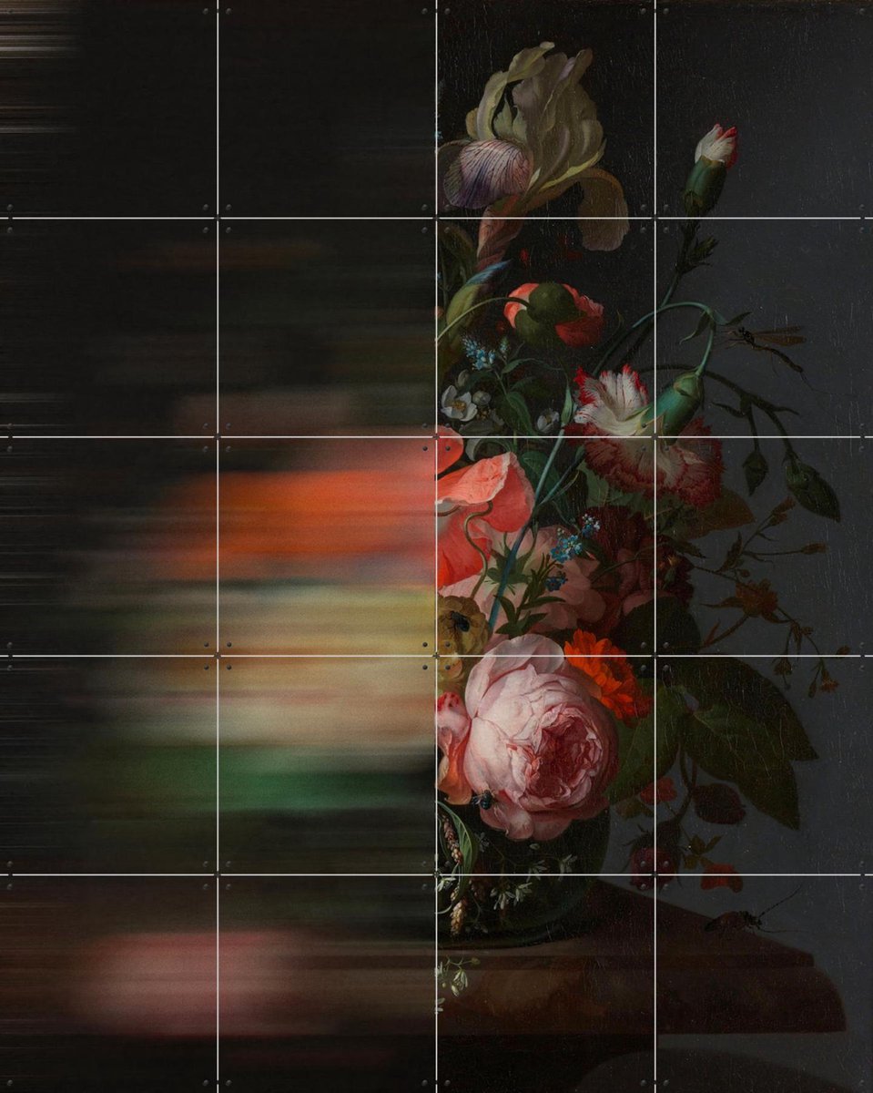 IXXI Bouquet Disrupted, The New Classics - 80 x 100 cm - Gratis ophangtool - Grote wanddecoratie en posters - Decoratieve kunsten, Naturalisme