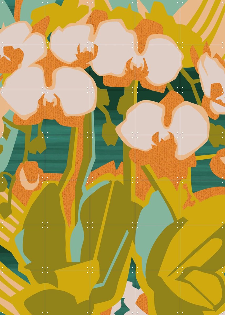 IXXI Orchids, Megan Gallagher - 100 x 140 cm - Gratis ophangtool - Grote wanddecoratie en posters - Illustraties, Digitale Kunst, Kleurrijk
