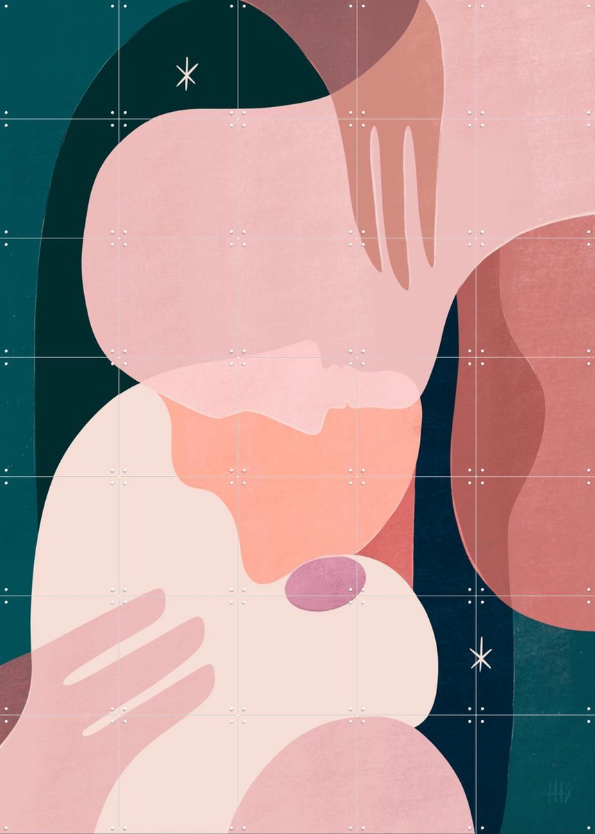 IXXI Stars shine brighter when I am with you, Maggie Stephenson - 100 x 140 cm - Gratis ophangtool - Grote wanddecoratie en posters - Kleurrijk