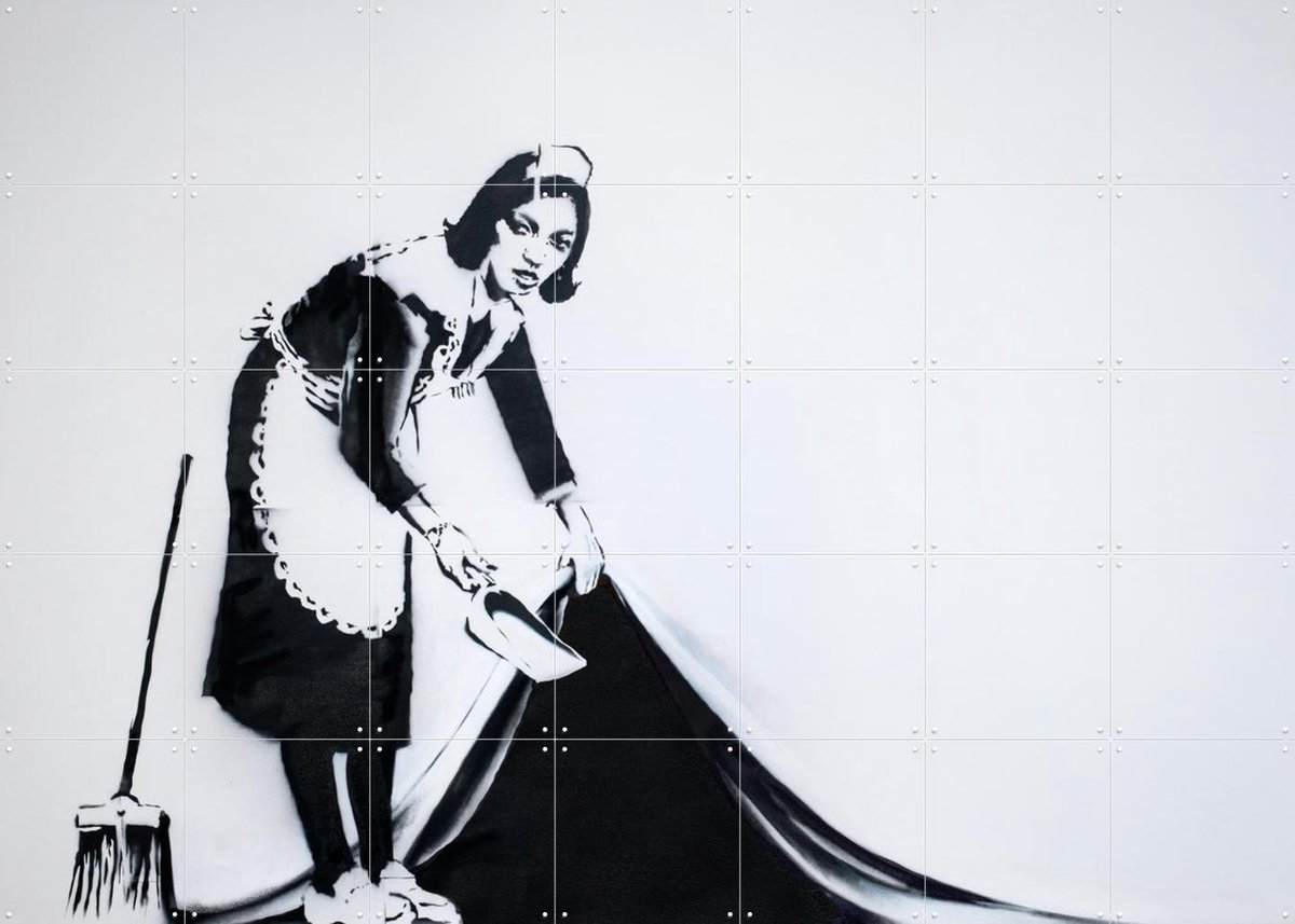 IXXI Maid in London, Banksy - 140 x 100 cm - Gratis ophangtool - Grote wanddecoratie en posters - Street art, Speels, Pop art, Illustraties, Keuken