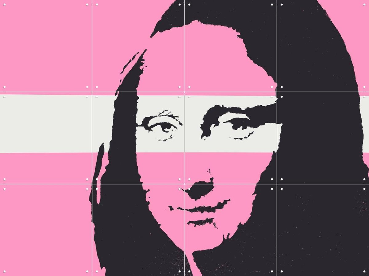 IXXI Mona Lisa, Banksy - 80 x 60 cm - Gratis ophangtool - Grote wanddecoratie en posters - Pop art, Kleurrijk, Street art, Grafisch Ontwerp, Mancave