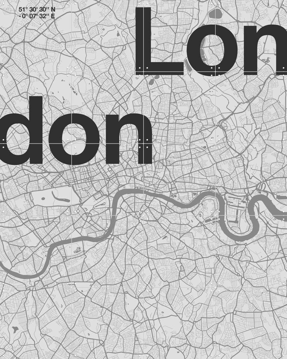 IXXI London Map, Florent Bodart - 80 x 100 cm - Gratis ophangtool - Grote wanddecoratie en posters - Illustraties, Grafisch Ontwerp, Typografie, Gang