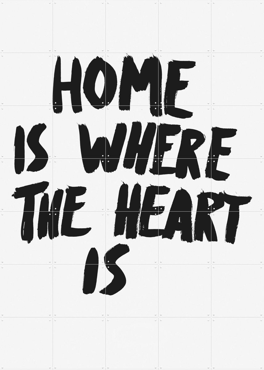 IXXI Home is where the Heart is, Marcus Kraft - 100 x 140 cm - Gratis ophangtool - Grote wanddecoratie en posters - Pop art, Grafisch Ontwerp