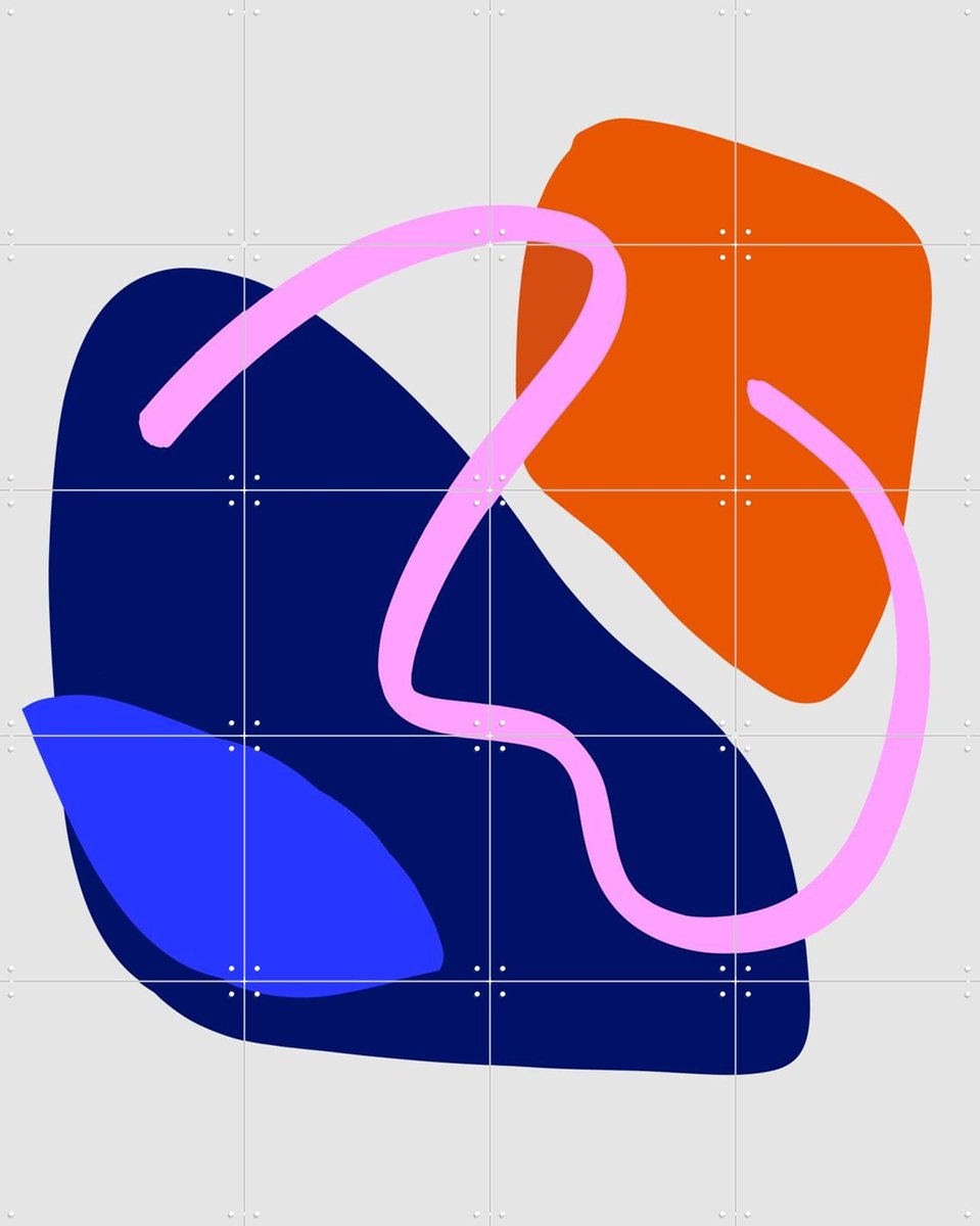 IXXI Bold Shapes 2, Mareike Böhmer - 80 x 100 cm - Gratis ophangtool - Grote wanddecoratie en posters - Fantasierijk, Kleurrijk, Geometrische Kunst