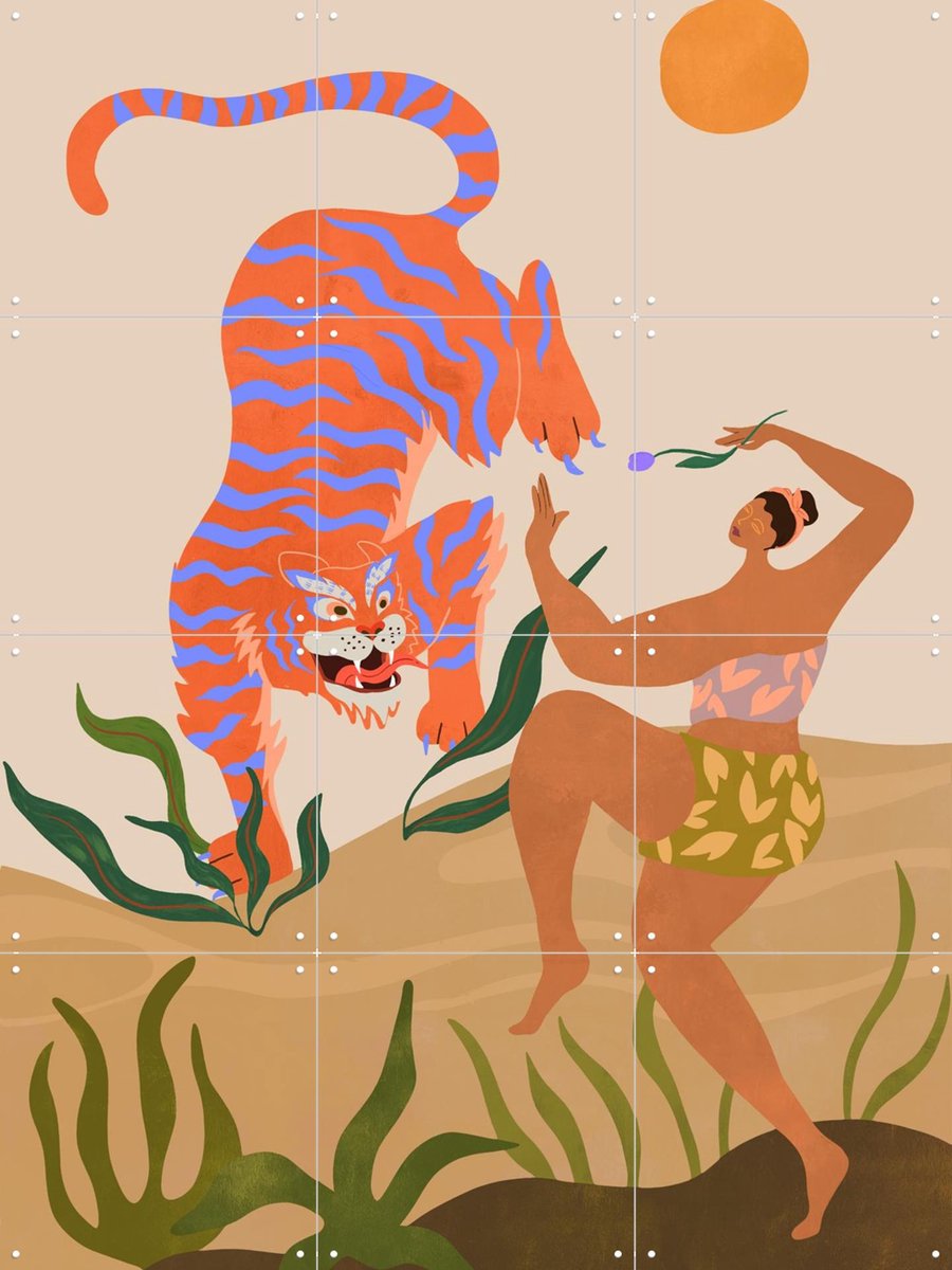 IXXI Dance with me, Arty Guava - 60 x 80 cm - Gratis ophangtool - Grote wanddecoratie en posters - Digitale Kunst, Speels, Illustraties, Cartoonesk