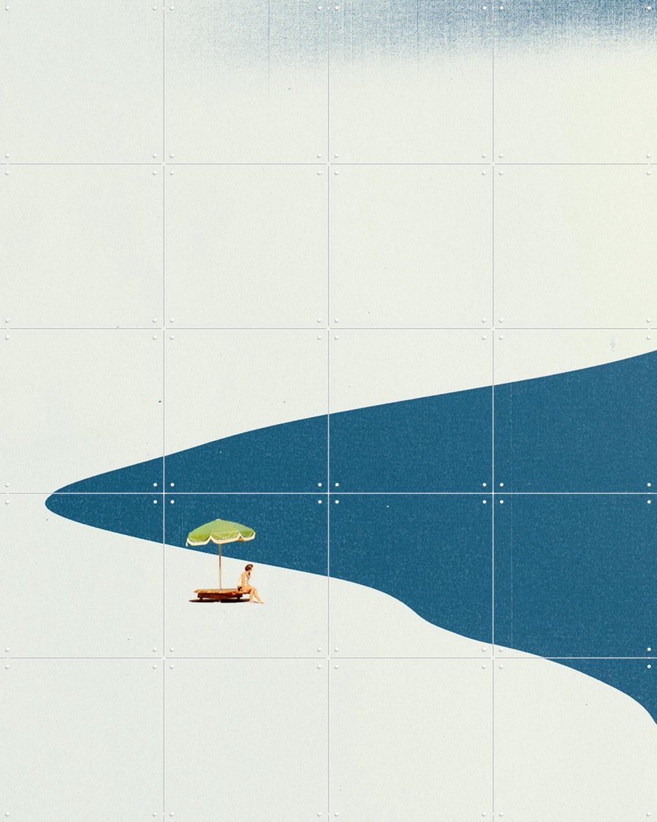 IXXI Pondering, Maarten Léon - 80 x 100 cm - Gratis ophangtool - Grote wanddecoratie en posters - Illustraties, Minimalisme, Geometrische Kunst