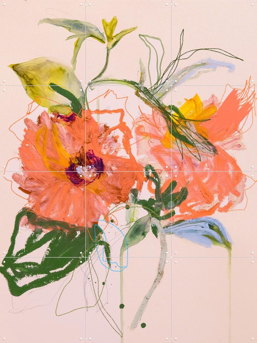 IXXI Yellow Chinese Rose, Leigh Viner & Rijksmuseum 2.0 - 60 x 80 cm - Gratis ophangtool - Grote wanddecoratie en posters - Kwaststreken, Klassiek