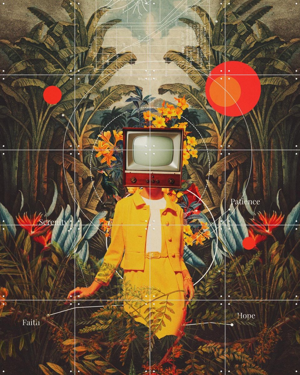 IXXI She came from the Wilderness, Frank Moth - 80 x 100 cm - Gratis ophangtool - Grote wanddecoratie en posters - Vintage, Collage, Kleurrijk, Pop