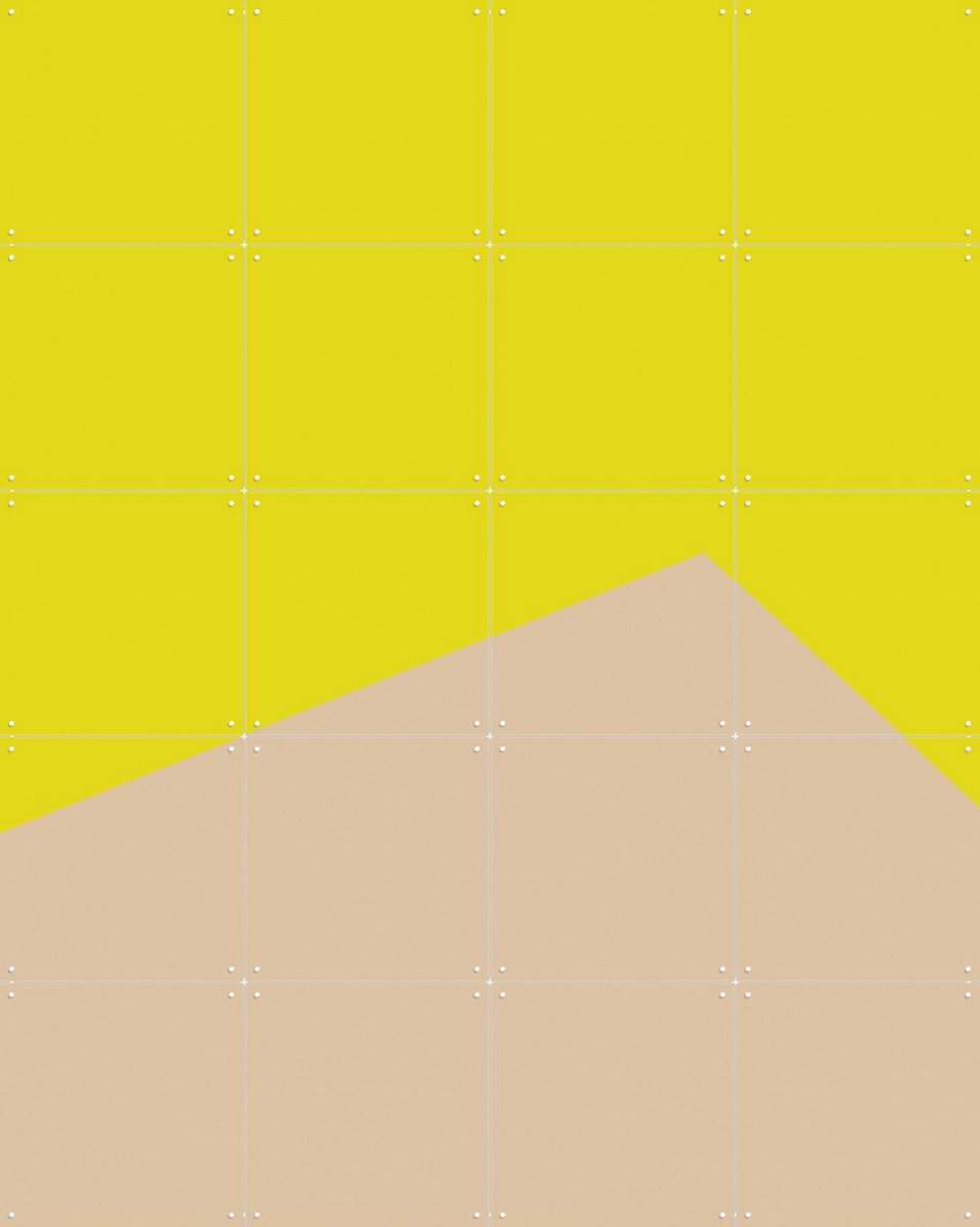 IXXI Color blocking - Yellow Beige, Allon Dery - 80 x 100 cm - Gratis ophangtool - Grote wanddecoratie en posters - Abstract, Kleurrijk, Grafisch