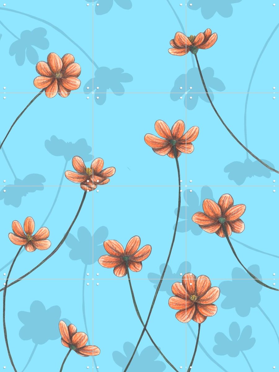 IXXI Calendulas, Cecilia Battaini - 60 x 80 cm - Gratis ophangtool - Grote wanddecoratie en posters - Illustraties, Grafisch Ontwerp, Digitale Kunst