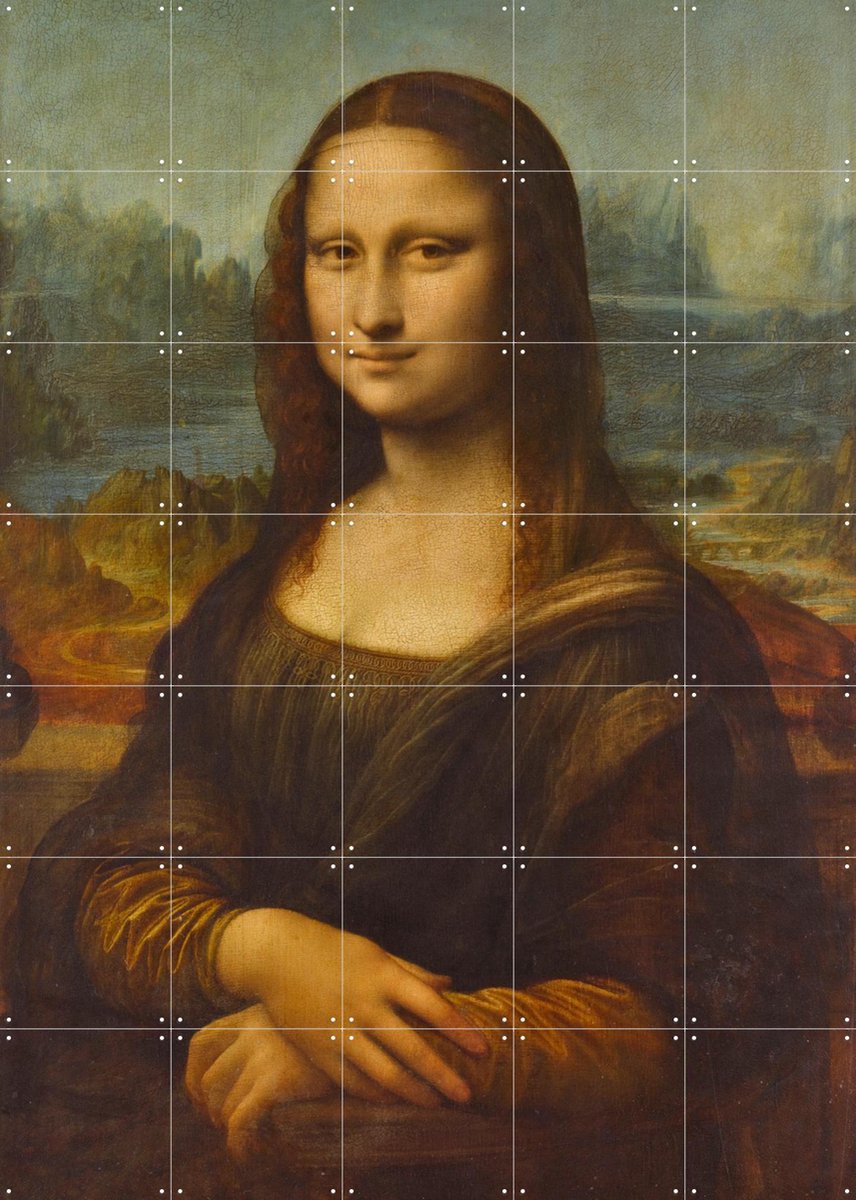 IXXI Mona Lisa, Leonardo da Vinci & Bridgeman Images - 100 x 140 cm - Gratis ophangtool - Grote wanddecoratie en posters - Olieverf, Naturalisme