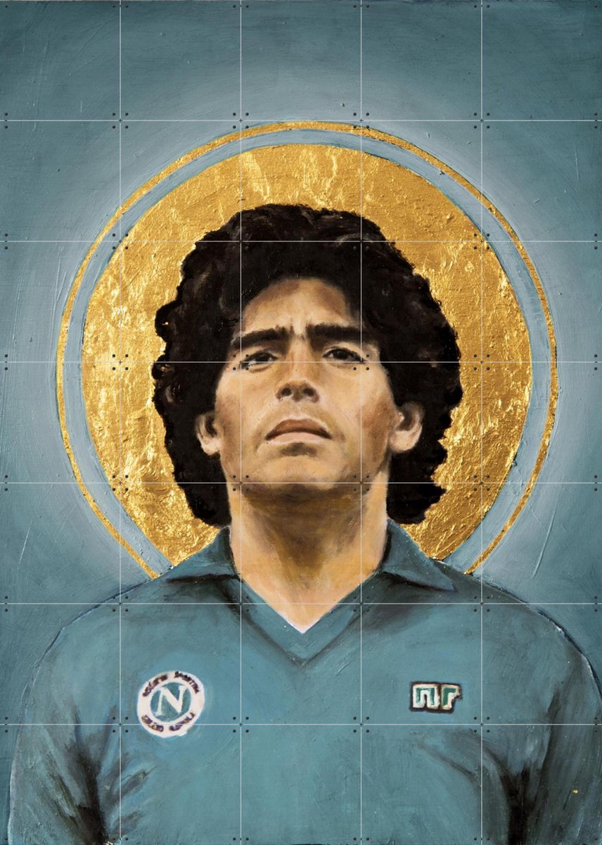 IXXI Diego Maradona, David Diehl - 100 x 140 cm - Gratis ophangtool - Grote wanddecoratie en posters - Grafisch Ontwerp, Olieverf, Slaapkamer