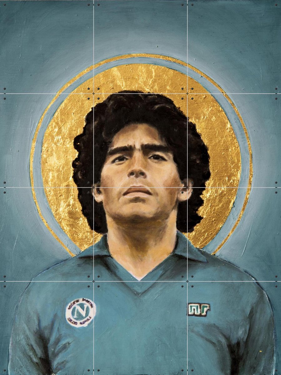 IXXI Diego Maradona, David Diehl - 60 x 80 cm - Gratis ophangtool - Grote wanddecoratie en posters - Grafisch Ontwerp, Olieverf, Slaapkamer