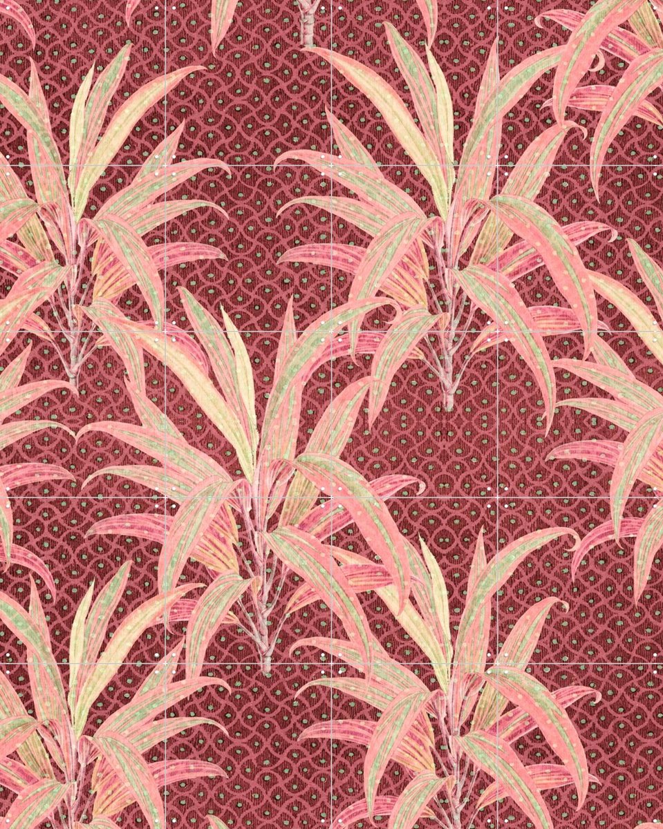 IXXI Dopamine Tropical Plants, Bloomery Decor - 80 x 100 cm - Gratis ophangtool - Grote wanddecoratie en posters - Speels, Illustraties, Decoratieve