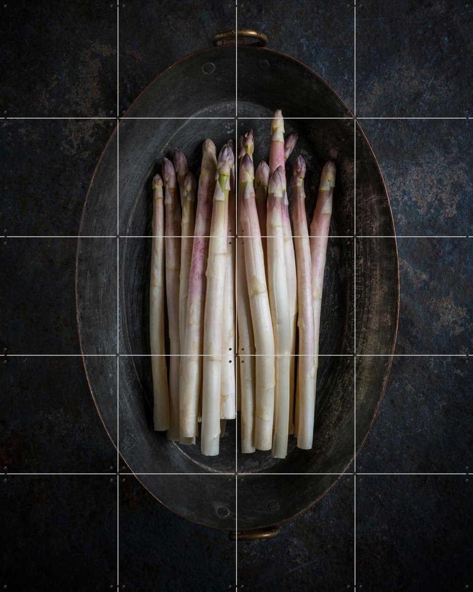 IXXI White Asparagus, Diana Popescu & Various - 80 x 100 cm - Gratis ophangtool - Grote wanddecoratie en posters - Fotografie, Klassiek, Eetkamer