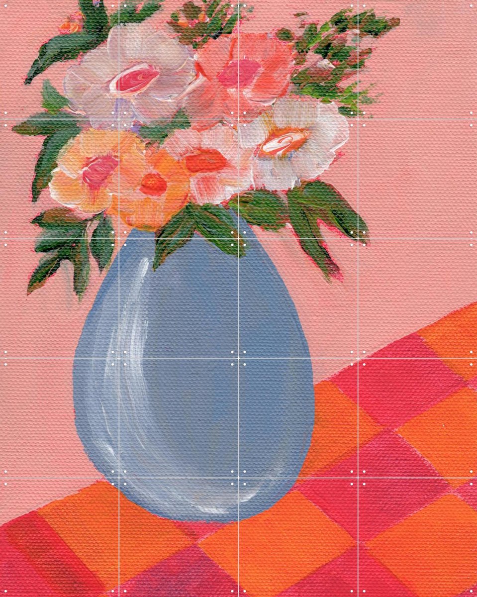 IXXI Hot Pink, Nikita Jariwala & Various - 80 x 100 cm - Gratis ophangtool - Grote wanddecoratie en posters - Speels, Impressionisme, Olieverf
