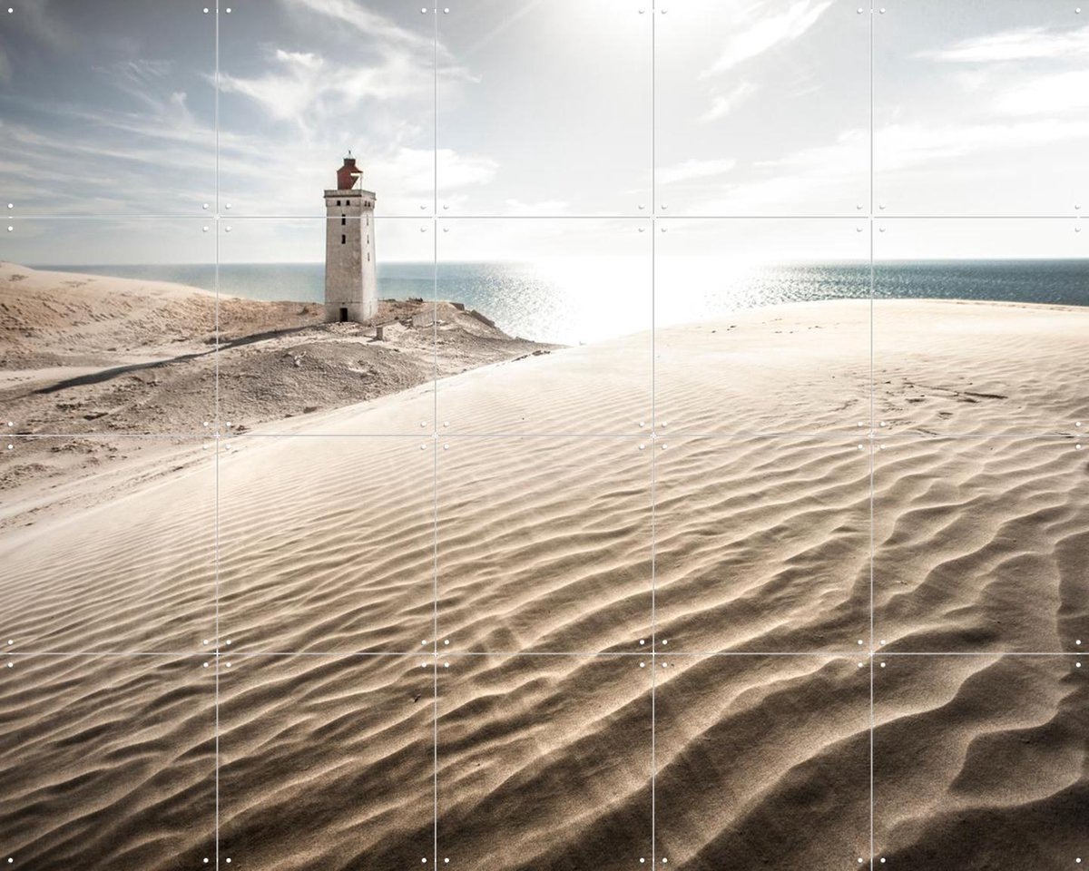 IXXI Rubjerg Knude Lighthouse, Claire Droppert - 100 x 80 cm - Gratis ophangtool - Grote wanddecoratie en posters - Realisme, Minimalisme