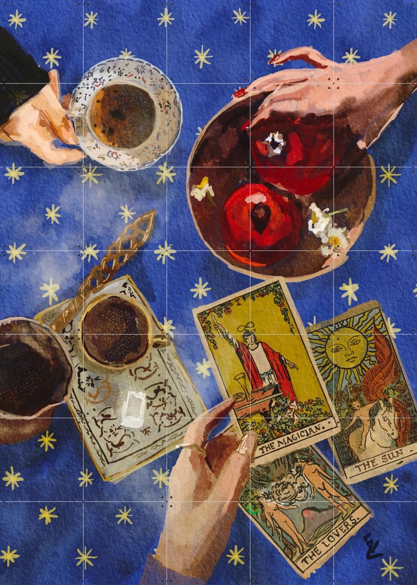 IXXI The magician, The lovers, The sun, Ekaterina Zagorska - 100 x 140 cm - Gratis ophangtool - Grote wanddecoratie en posters - Illustraties, Speels