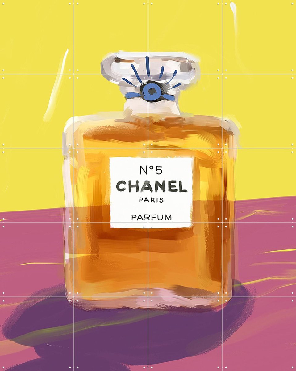 IXXI Chanel no5, Pop-art by Tadej - 80 x 100 cm - Gratis ophangtool - Grote wanddecoratie en posters - Speels, Kleurrijk, Illustraties, Pop art