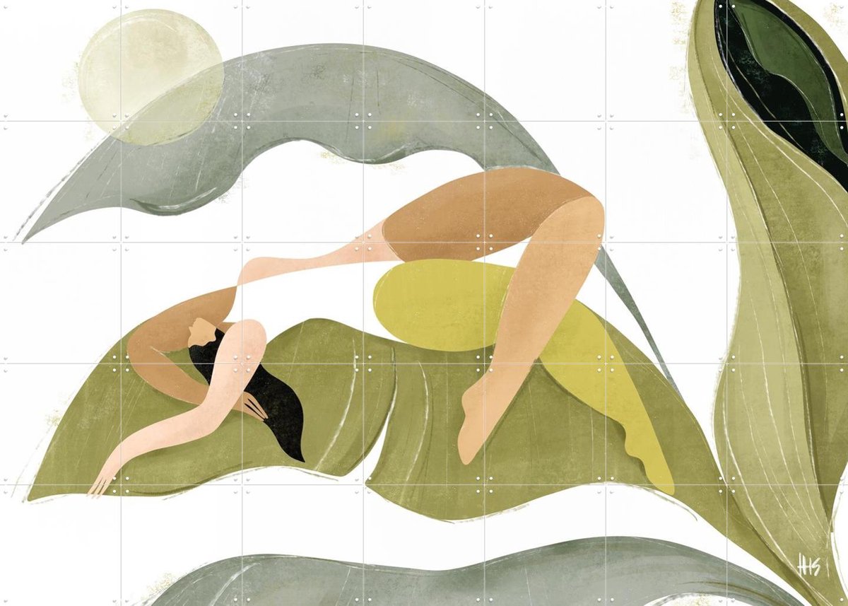 IXXI Banana Palms, Maggie Stephenson - 140 x 100 cm - Gratis ophangtool - Grote wanddecoratie en posters - Illustraties, Speels, Woonkamer