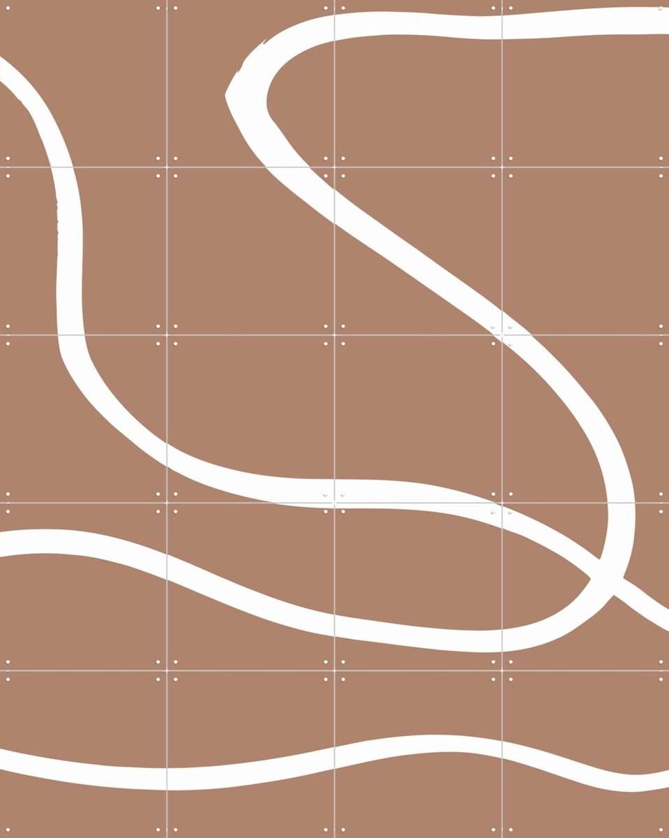 IXXI Abstract Mocha, Various - 80 x 100 cm - Gratis ophangtool - Grote wanddecoratie en posters - Line art, Abstract, Abstract, Grafisch Ontwerp