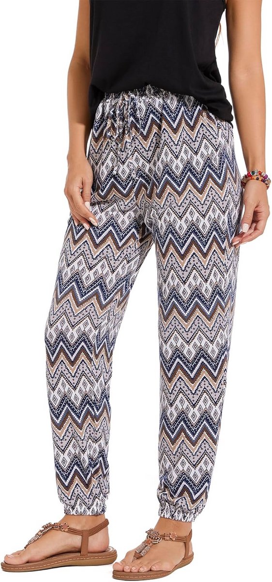 Lange Luchtige Zomerbroek met Hoge Taille voor Dames