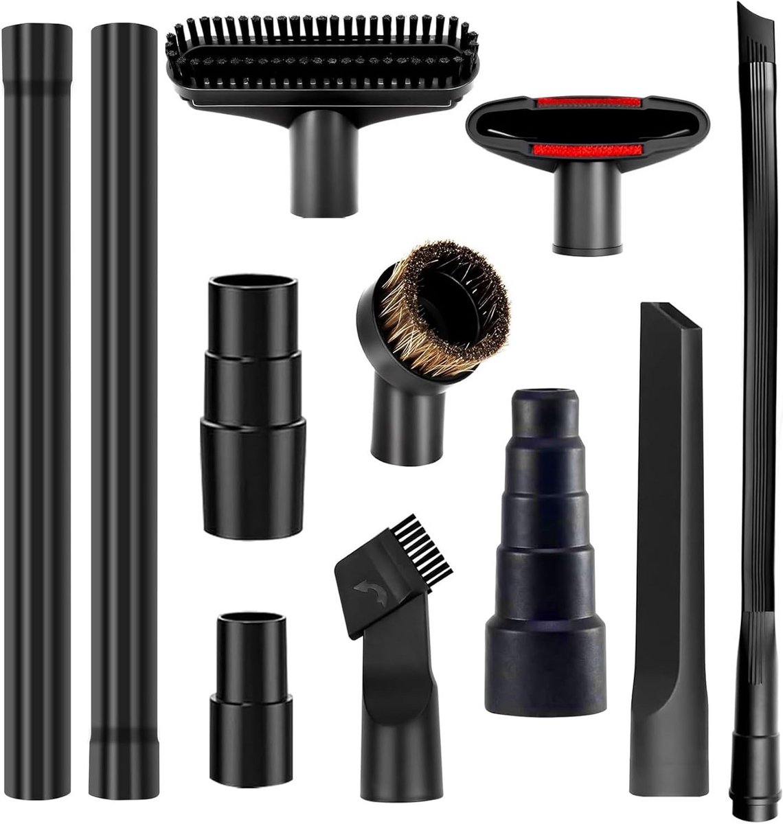 10-delige Stofzuiger Accessoireset met Adapters en Smalle Spietborstel