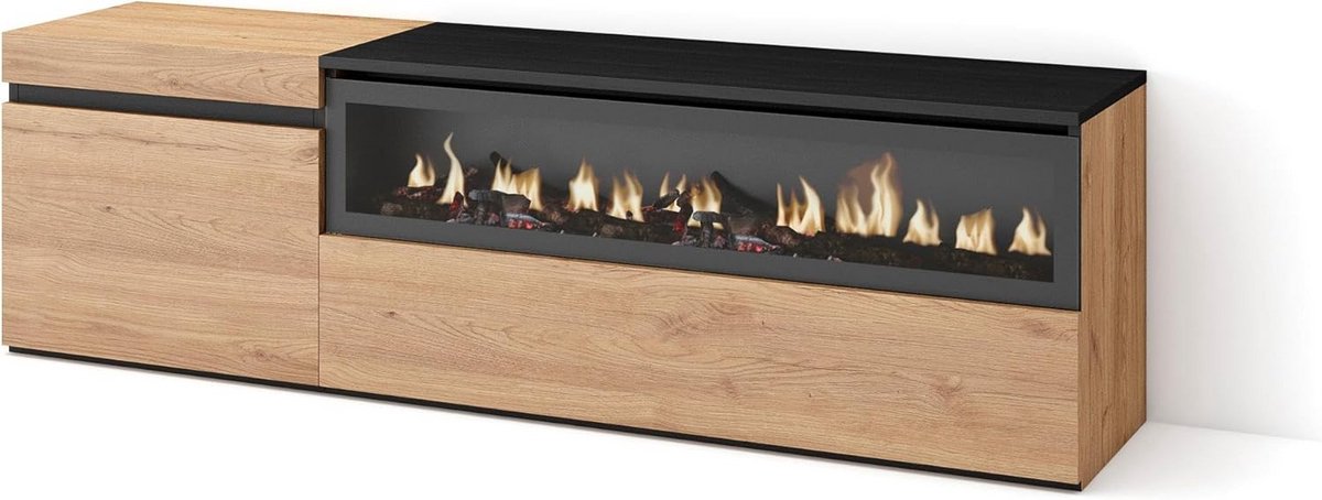 Moderne TV-meubel met Elektrische Haard en Opbergruimte