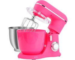 Aurixi® Mixer met mengkom - Mixer - Mixer met mengkom keukenmachine - Donkerroze - ‎22cm x 36cm x 33cm